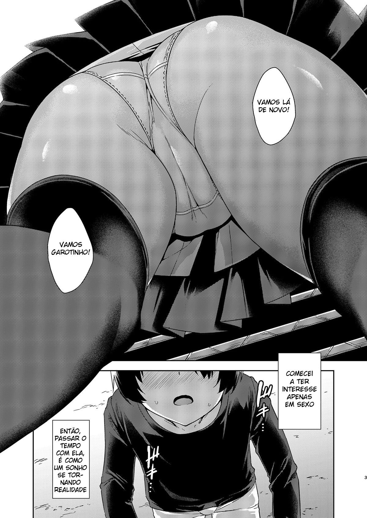 Garoto Virgem - Boku Nerai no Onee-san: Esse quadrinho porno conta a historia de um garotinho perdendo a virgindade com sua amiga peituda.