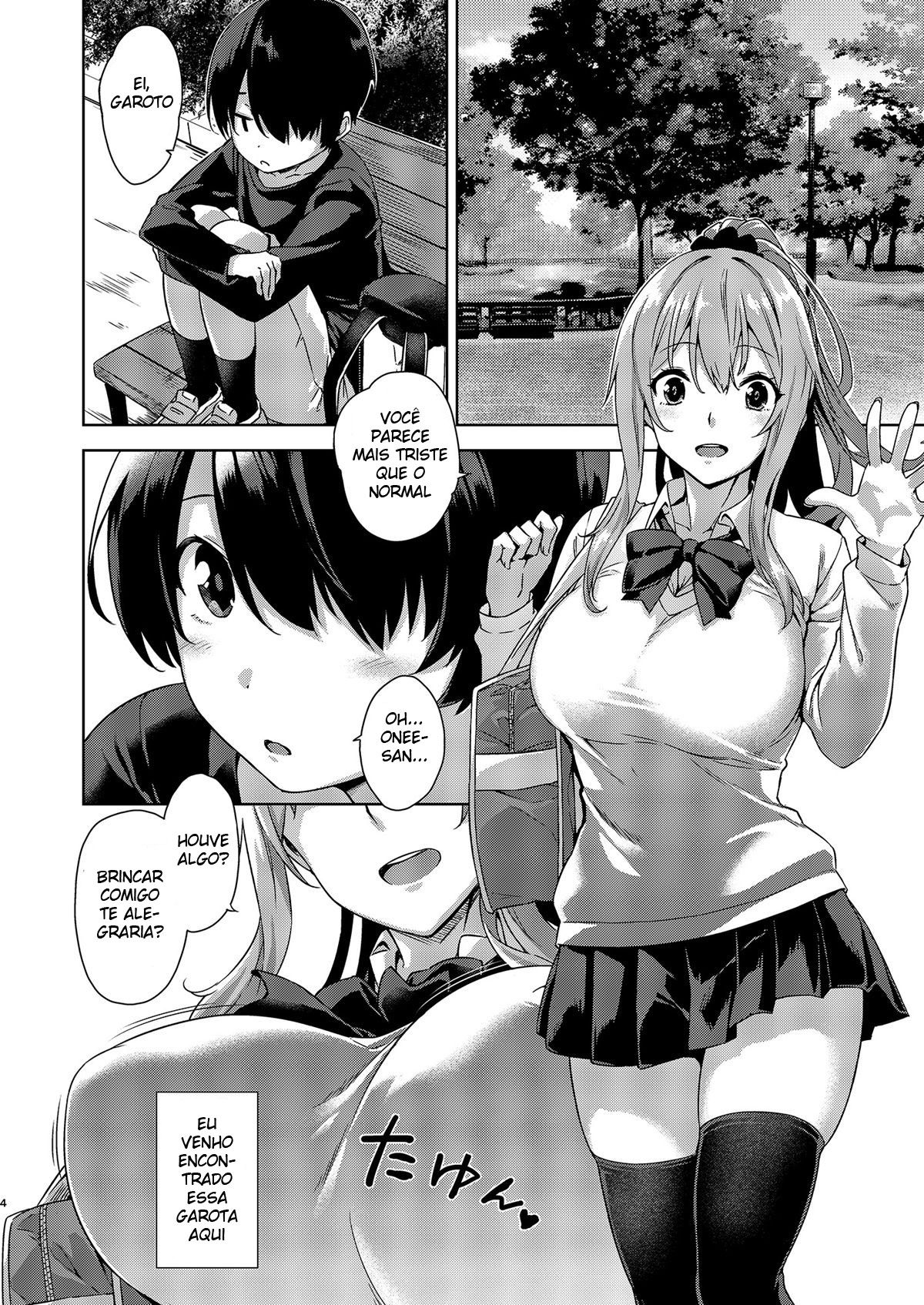 Garoto Virgem - Boku Nerai no Onee-san: Esse quadrinho porno conta a historia de um garotinho perdendo a virgindade com sua amiga peituda.